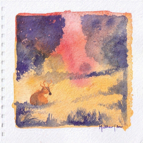 Some Days Seem Extra Long, 2025-11-13, watercolor on watercolor paper, 8x8"