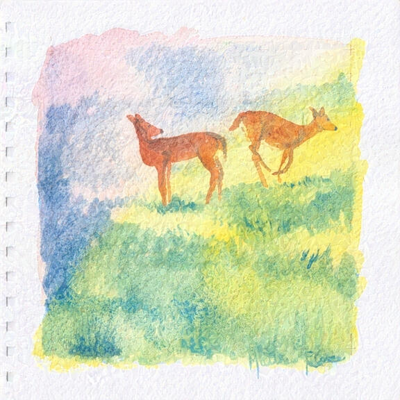 Time to Go, 2025-12-11, watercolor on watercolor paper, 8x8"