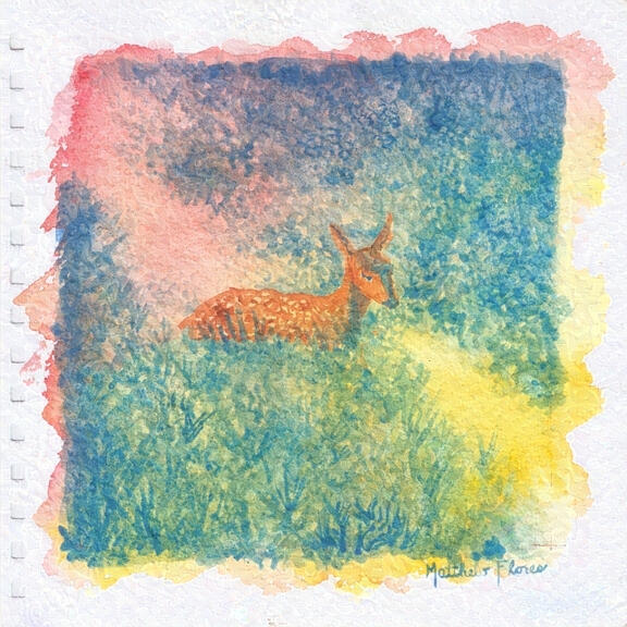 A Moment of Rest, 2025-10-02, watercolor on watercolor paper, 8x8"